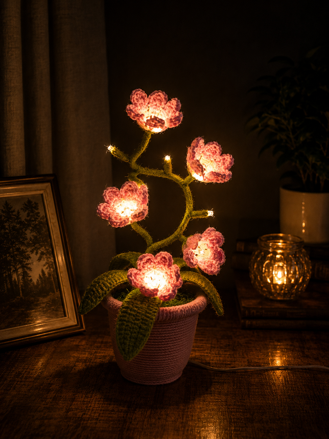 Crochet Plant Lamp